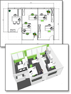 Plan d'installation 2D/3D - aménagement - projet - agenceur